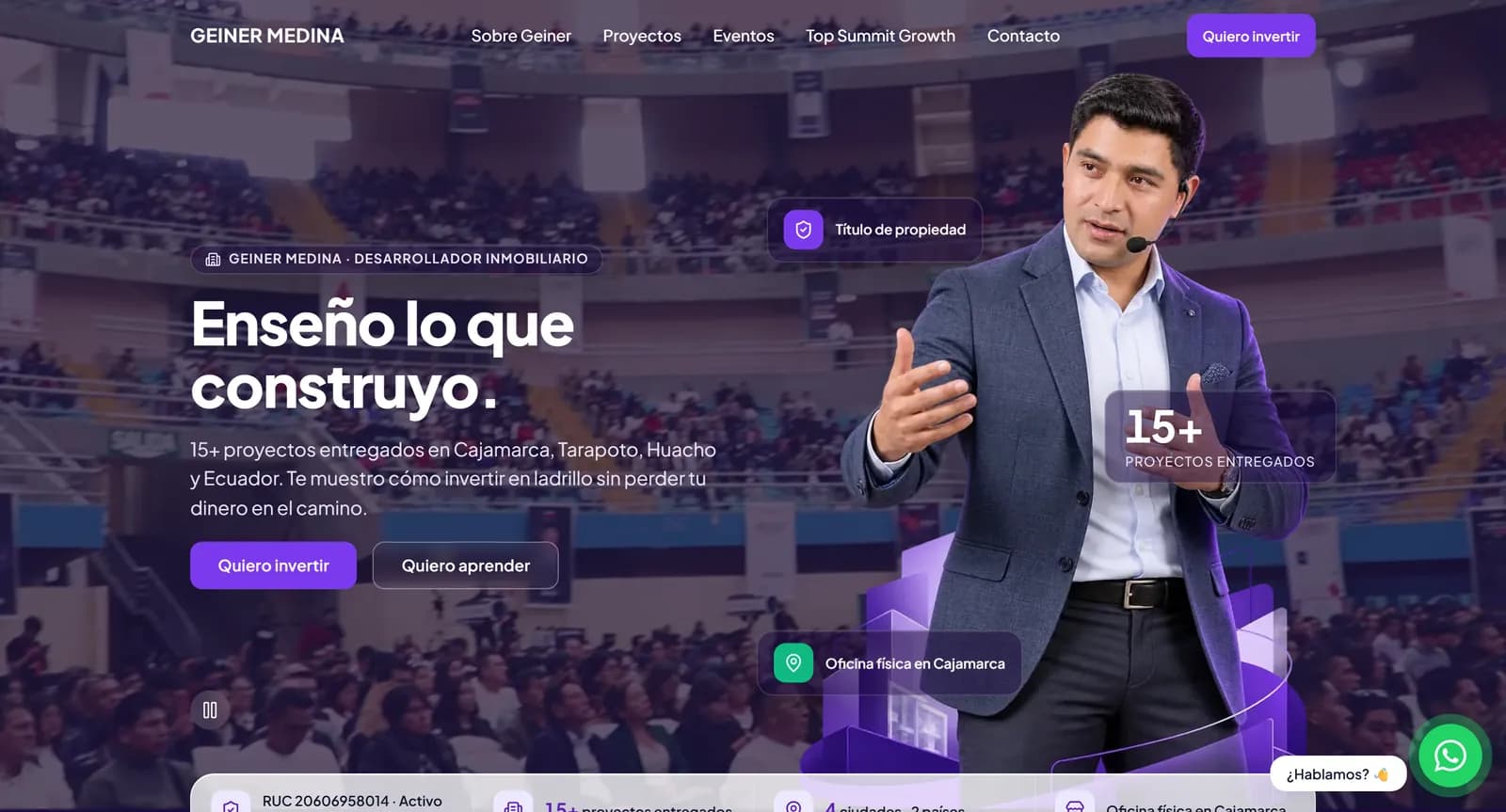 Geiner Medina: Inicio: quién es y qué construye