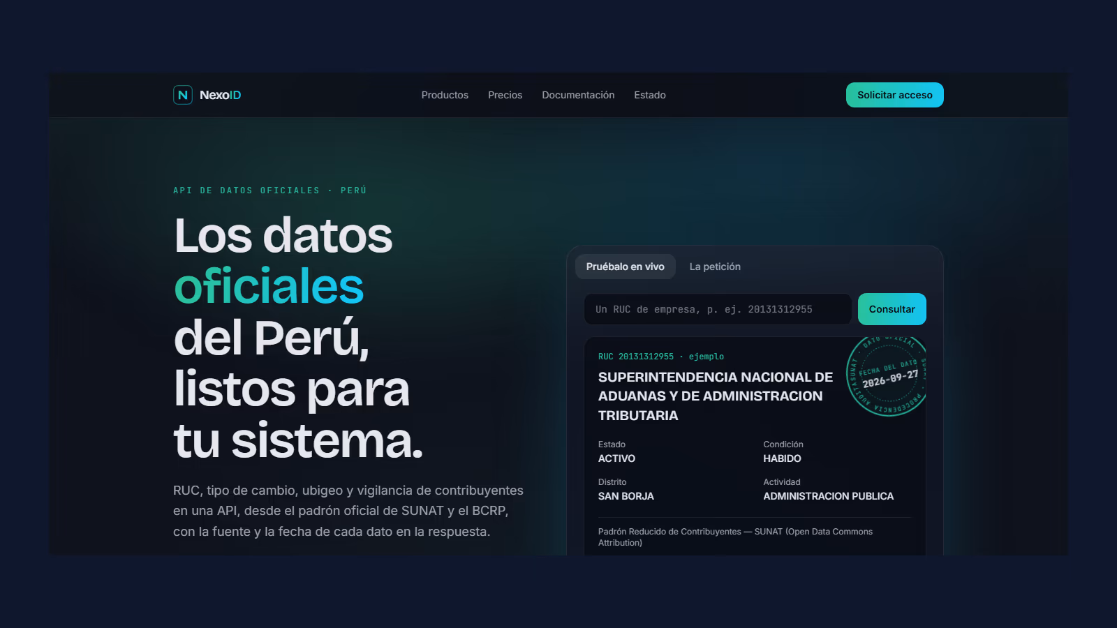 NexoID: los datos oficiales del Perú, con su procedencia