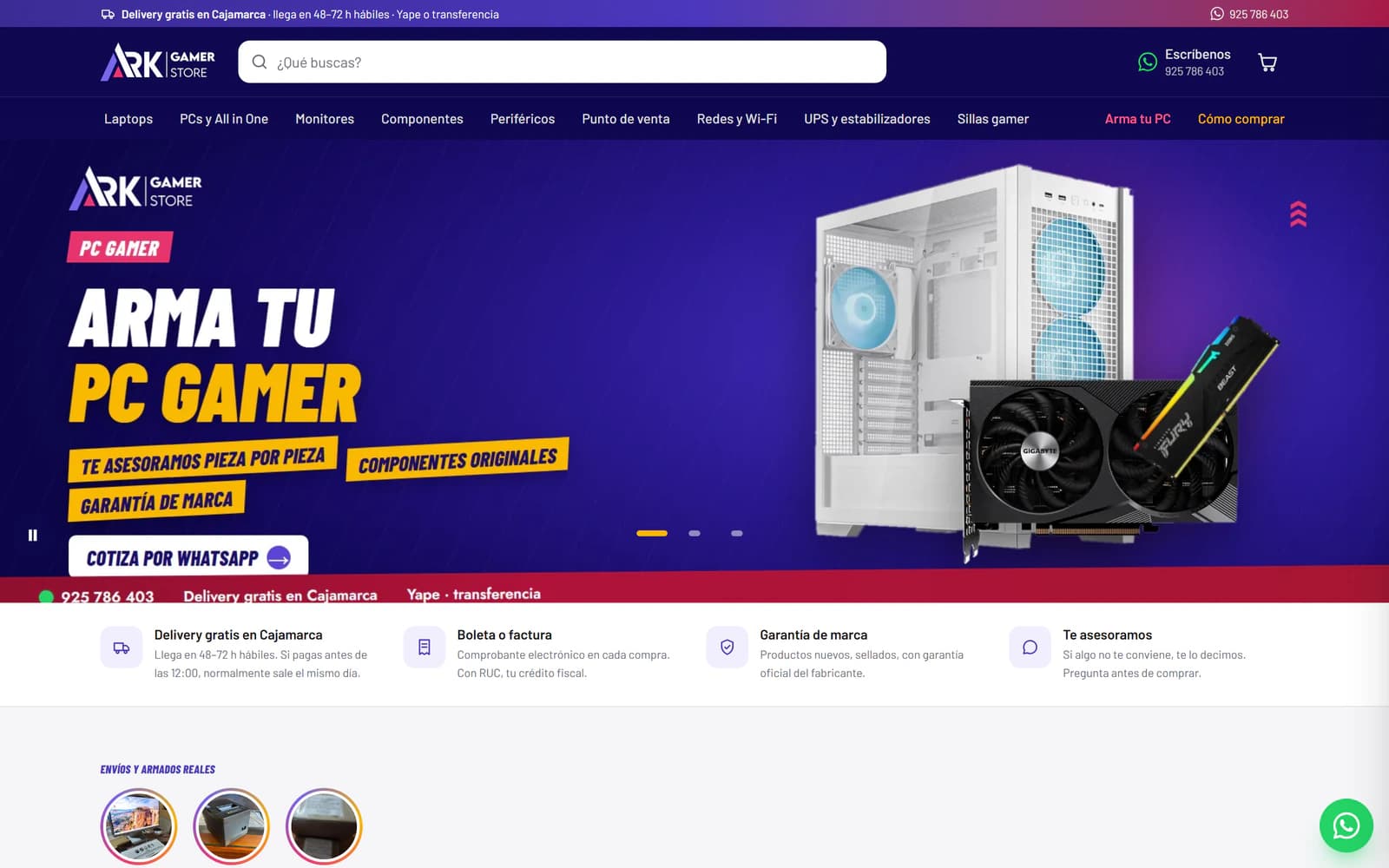 Ark Gamer Store: Página de inicio